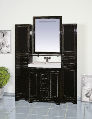 Мебель для ванной Bella - 105 черный с кристаллами Swarovski
