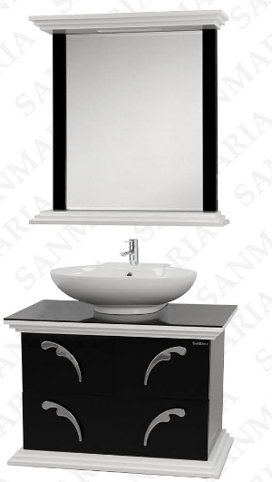 Мебель для ванной Элит Де Люкс - 100 черный, белый