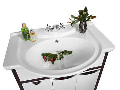 Комплект мебели для ванной VOD-OK Клаудия- 75 венге/ белый