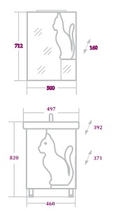 Комплект мебели для ванной Кошка 50