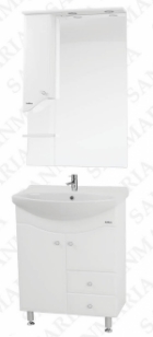Мебель для ванной комплект Мэрс - 65   2 ящика  белый цвет