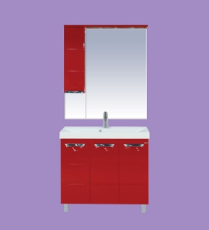 Мебель для ванной Петра - 120 красный с 2-мя ящиками