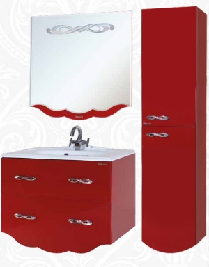 Мебель для ванной Версаль - 90 подвесная, красная