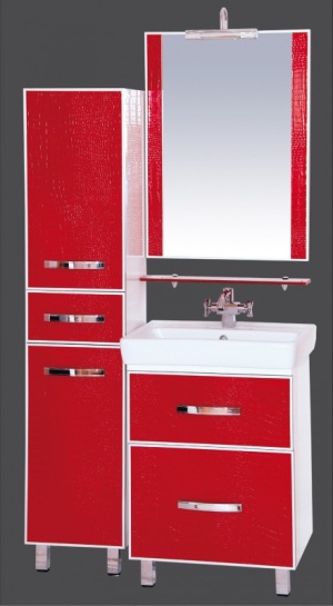 Комплект мебели Гранд LUX - 60  2 ящика CROCO красно- белая кожа