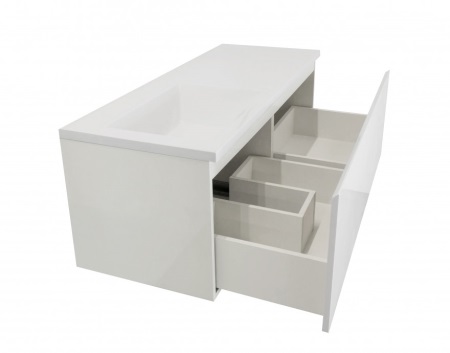 Комплект мебели для ванной Эстет Dallas Luxe 130 подвесной 1 ящик, 2 отделения чаша слева