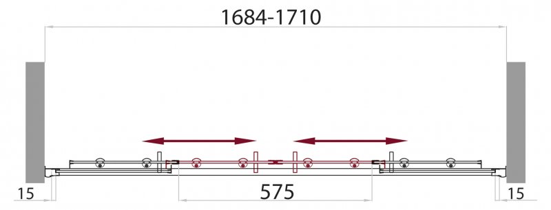 Душевая стеклянная штора на ванну BelBagno UNO-VF-2-170/145-P-Cr