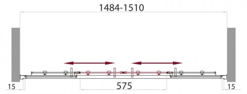 Душевая стеклянная штора на ванну BelBagno UNO-VF-2-150/145-C-Cr