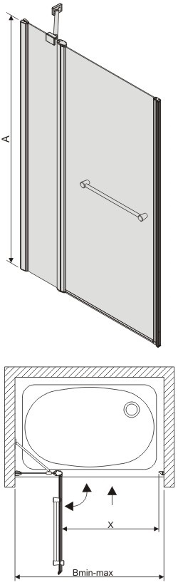 Дверь для душа Sanplast DJ2L-PRII/EX 900х1855 прозрачное стекло