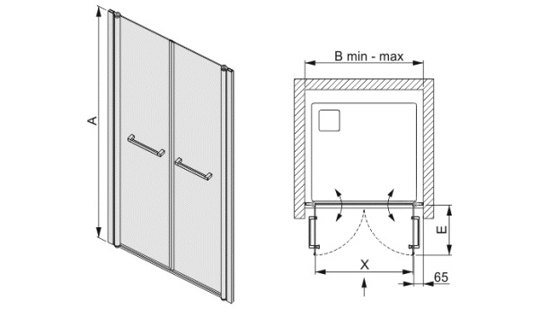 Душевая дверь DL-YK-DD 100x190 белая полоска