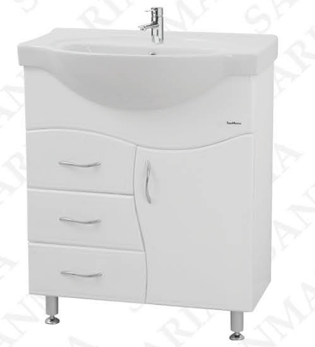 Мебель для ванной комплект Эрика - 70 белый с двумя ящиками или тремя ящиками