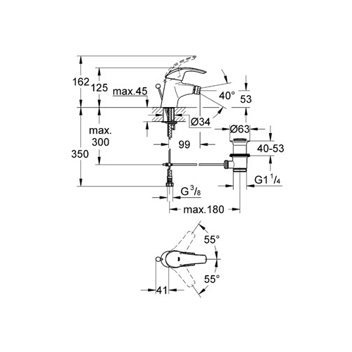 Смеситель однорычажный для биде Grohe Eurosmart 32927 001