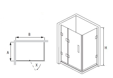 Прямоугольный душевой уголок с распашной дверью RGW HO-44  90*120*195