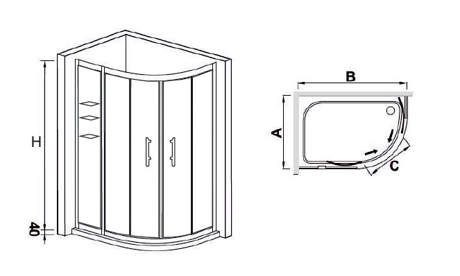 Душевой уголок RGW HO-62 (RGW HO-51+ RGW Z-42) 90*120