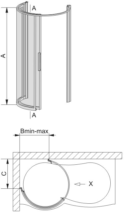 Шторка на ванну - Sanplast KWAL/ASP 85x160 bi WO