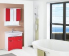 Комплект мебели для ванной Лагуна 75 красный металлик