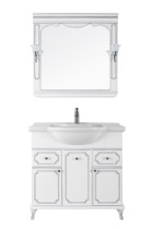 Мебель для ванной Мариэль 95 белая патина/серебро