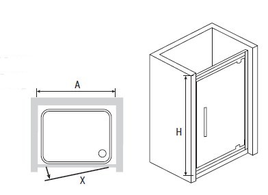 Дверь для душа распашная на вертикальных петлях  RGW PA- 05 Br 90*185 стекло прозрачное