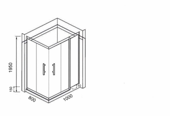 Душевое ограждение с поддоном Parly Quadro 80R QZ81R 100*80*195