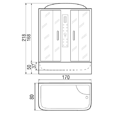 Душевая кабина River Wisla 170*80*218 MT