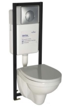 Комплект DELFI(подвесной унитаз с крышкой п/п LIFT+ инсталляция Sintra с кнопкой хром)