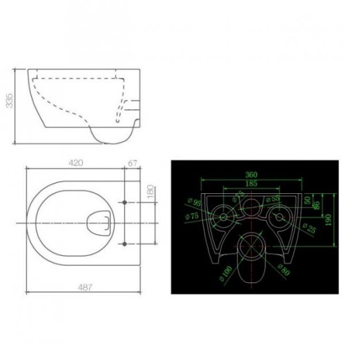 Унитаз подвесной SSWW CT2037V Black