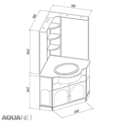 Мебель для ванной Aquanet  Ринконера Европа 70 NEW угловая