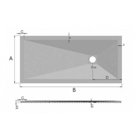 Душевой поддон из искусственного камня  Stone Tray ST-127G/W 700х1200х25