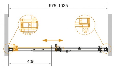 Душевая дверь в проем  CEZARES STYLUS-SOFT-BF-1 100*195