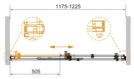 Душевая дверь в проем  CEZARES STYLUS-SOFT-BF-1 120*195