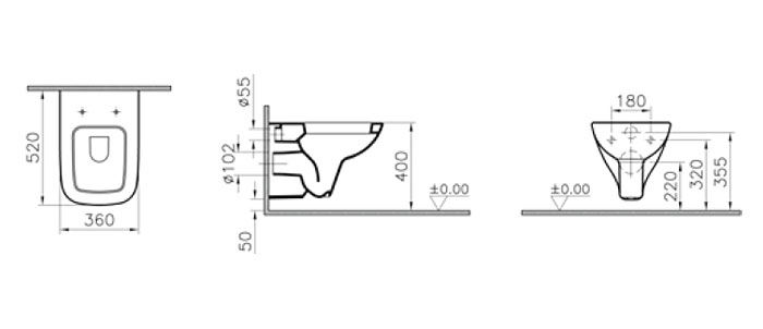 Унитаз подвесной VitrA S20 5507B003-6066