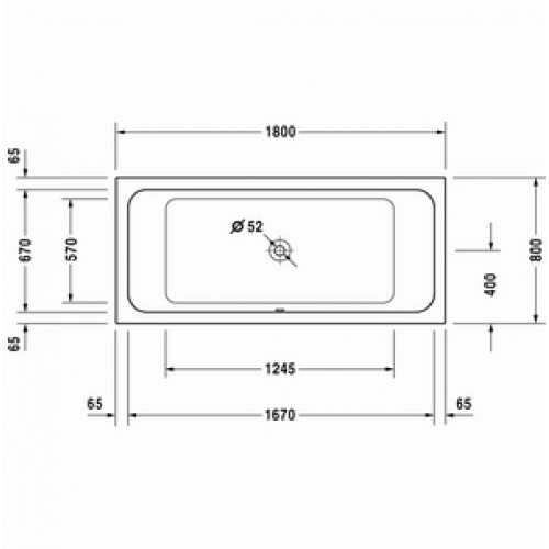 Акриловая ванна Duravit D-Code 180X80 прямоугольная 700101