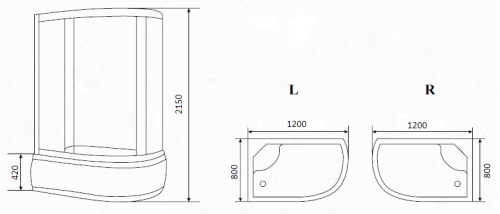 Душевая кабина Timo Eko TE-0720 L/R