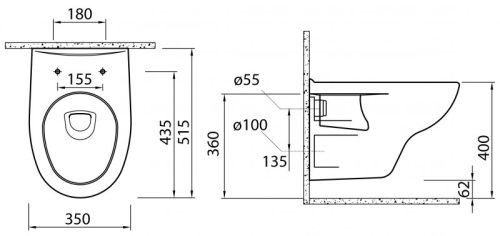 Подвесной унитаз  BelBagno LINEA BB9363CH