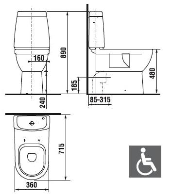 Унитаз-компакт Jika Mio 24716  напольный