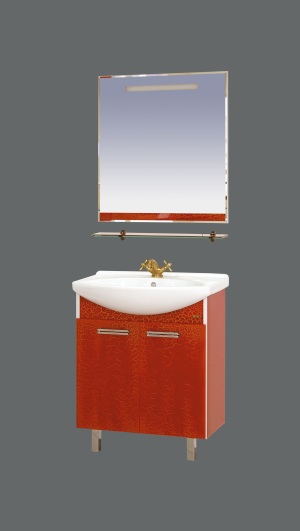 Комплект мебели для ванной Джулия- 75(Краколет  красная стекло)