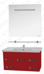 Мебель для ванной SanMaria Лимбург 100 красный цвет 4 ящика