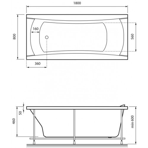 Акриловая ванна угловая Relisan Loara 180x80х60