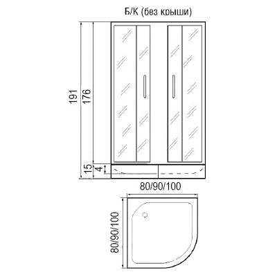 Душевое ограждение River Don Light 80/15 MT