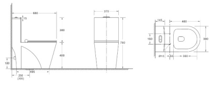 Унитаз напольный безободковый  WeltWasser WELZBACH 001GL WT