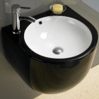 Керамическая раковина для ванной MLN-500FBW бело-чёрная