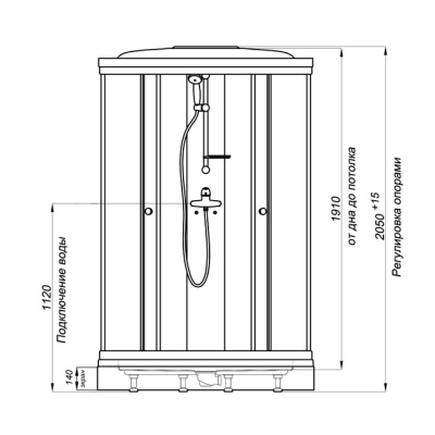 Душевая кабина Triton Риф A3 90*90*213,5 низкий поддон